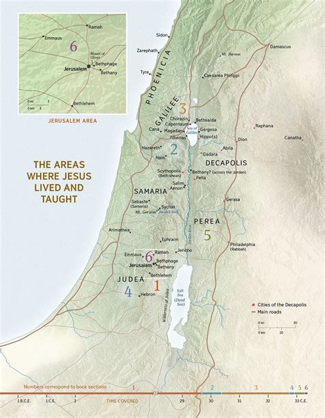 Map of Areas Where Jesus Lived and Taught | Life of Jesus | Map, Bible ...