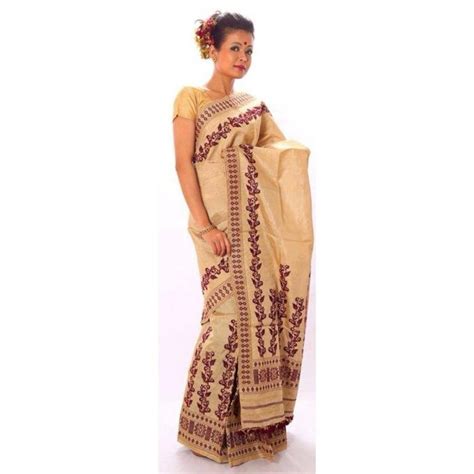 Assam 100% pure Muga Silk with Maroon Motifs Mekhela Chadar | Saree poses, Indian wear, Saree