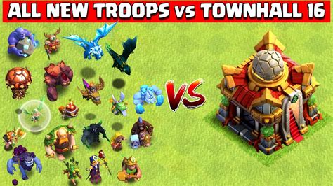 Town Hall 16 Vs All Troops Clash of Clans (Elixer) coc | New Th16 vs ...