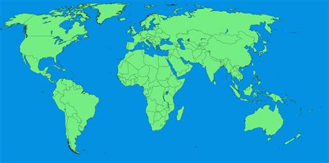 World Map With Countries Blank Color