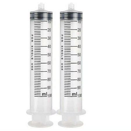 Evago 2pcs 100ml Plastic Syringe, Reusable Plastic Oil Syringe Feed Syringe For Emptying Brake ...