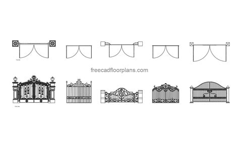 Wrought Iron Gates - Free CAD Drawings