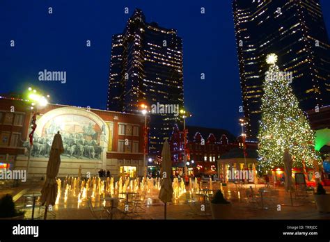 Christmas Tree and Sundance Square of Fort Worth Stock Photo - Alamy