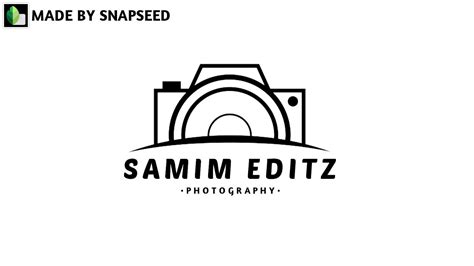 Professional Logo Design Tutorial In Snapseed | How to make logo in Snapseed | SAMIM EDITZ - YouTube