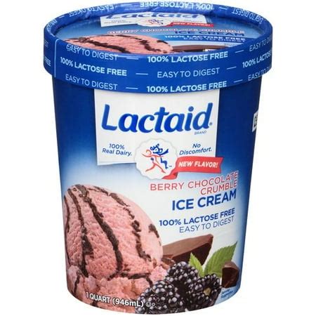 Lactaid 100% Lactose-Free Berry Chocolate Crumble Ice Cream, 32 fl oz ...