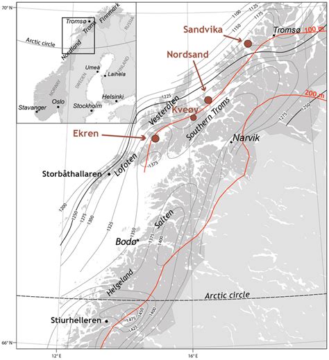 Map of the Nordland and Troms regions of Norway showing the study... | Download Scientific Diagram