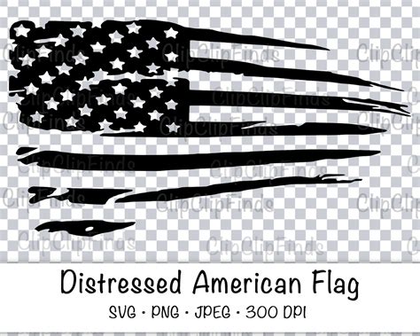 Black Distressed American Flag SVG