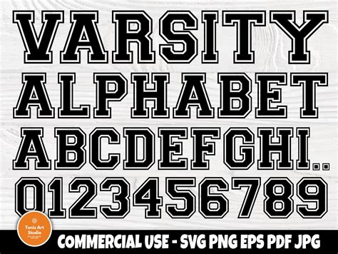 Varsity Font, College Alphabet Graphic by TonisArtStudio · Creative Fabrica