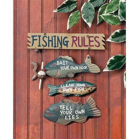 Fishing+Rules+Sign+-+TerrysVillage.com | Fishing decor, Cabin wall decor, Lake decor