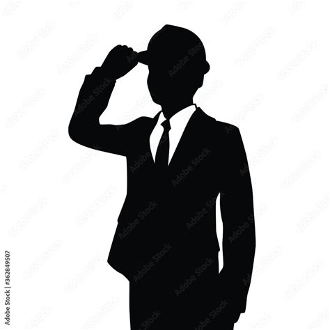 Male engineer silhouette vector Stock Vector | Adobe Stock