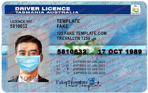 Australia Tasmania Drivers License Template - Fake Template