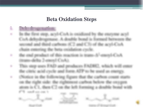 SOLUTION: Beta oxidation steps - Studypool