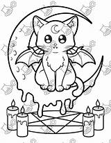 12 Pastel Goth Coloring Pages Cute And Creepy Page  Etsy Hong sketch template