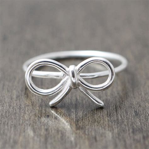 925 sterling silver ribbon / bow ring promise / by stellaNbosco