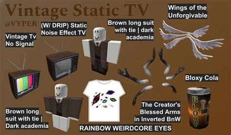 📺 Vintage Static TV - Roblox Weirdcore Outfit Idea in 2022 | Weirdcore outfits, Roblox, Vintage tv