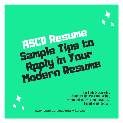 ASCII Resume is not dead! Did you know you could even get tips on it to boost your modern resume ...