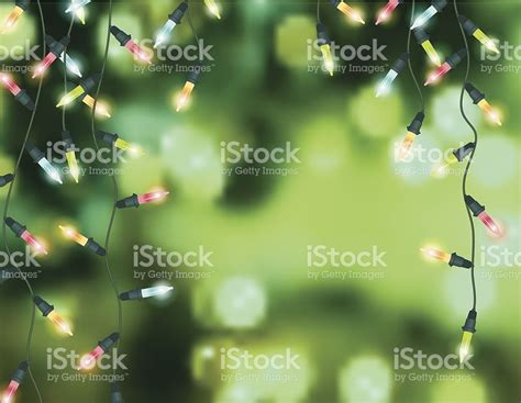 Green Christmas Lights Background