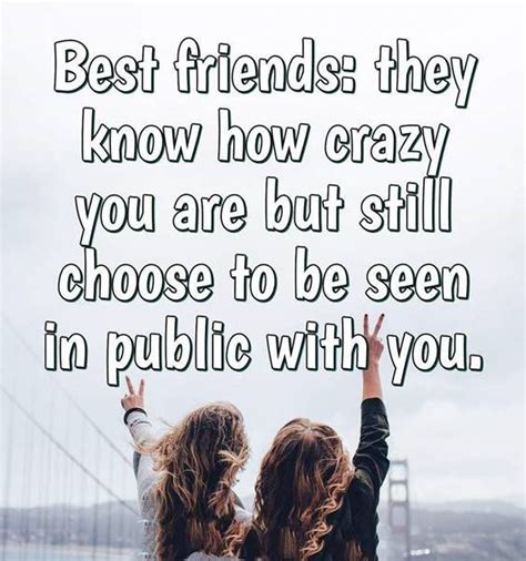 Collection : 40 Crazy Funny Friendship Quotes for Best Friends | Crazy friend quotes, Friends ...