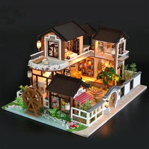 13848 Large Wooden Doll House Miniature DIY Dollhouse With Furnitures ...