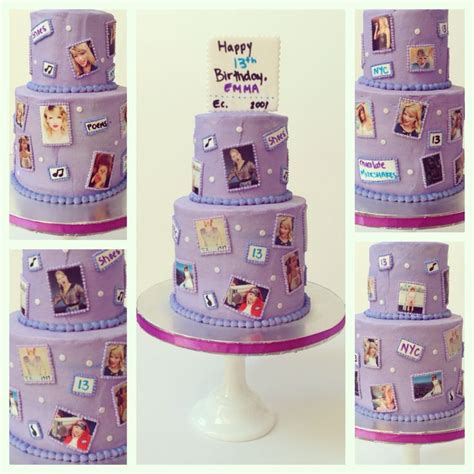 Taylor Swift Birthday Cake | Purple Cake Decorated with Pictures