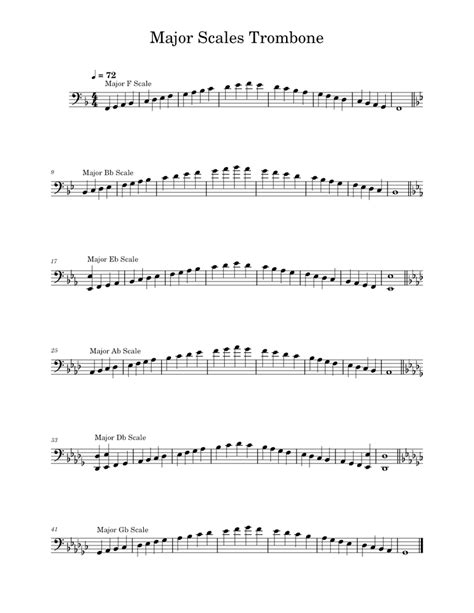 Major Scales Trombone Sheet music for Trombone (Solo) | Musescore.com