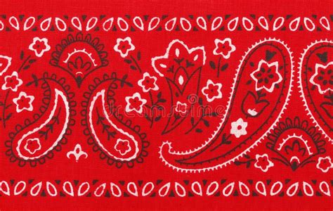 Red Bandana with Flower Paisley Design