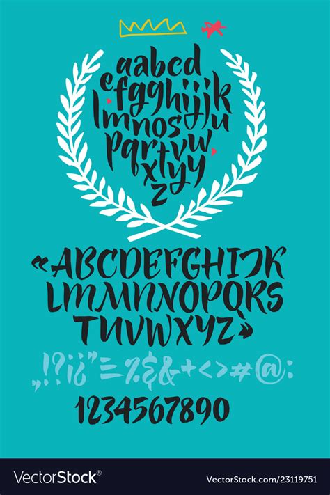 Handwritten brush font Royalty Free Vector Image