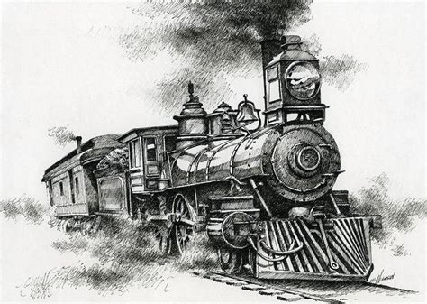 22 best Old Steam train drawings images on Pinterest | Steam locomotive ...