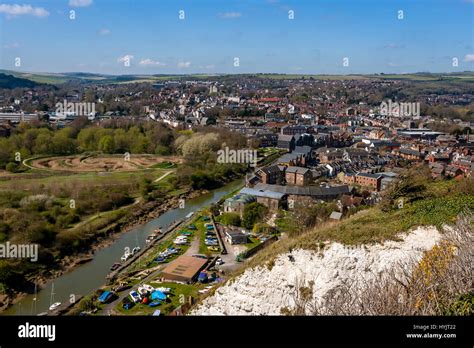 An Elevated View Of The Town Of Lewes, Sussex, UK Stock Photo - Alamy