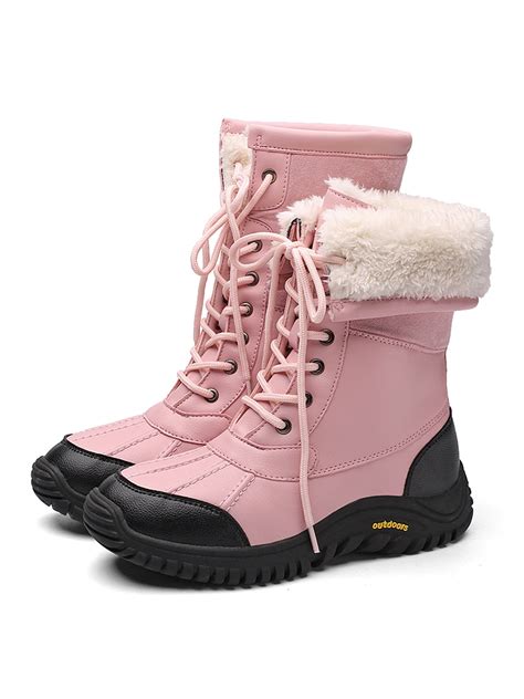 Women Snow Boots Women Fashionable Snow Boots Winter Warm Shoes Outdoors Snow Boots High Top ...