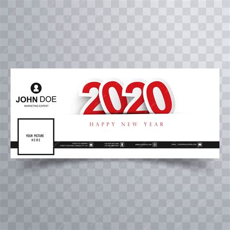 Free Vector | 2020 happy new year facebook cover