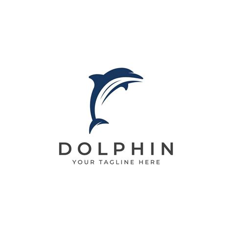 Dolphin logo. Dolphin jumping on the waves of sea or beach. With vector ...