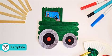 Lolly Stick Tractor | Transport Crafts (teacher made)