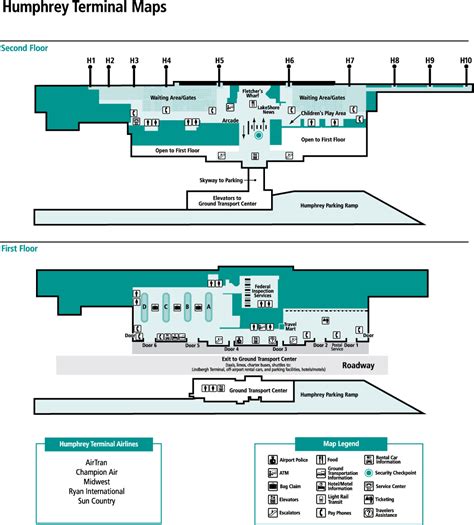 Minneapolis-St Paul International Airport - Humphrey Terminal Map ...