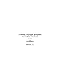 Recidivism: The Effect of Incarceration and Length of Time ...