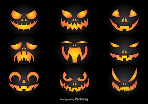 Pumpkin faces 96450 Vector Art at Vecteezy