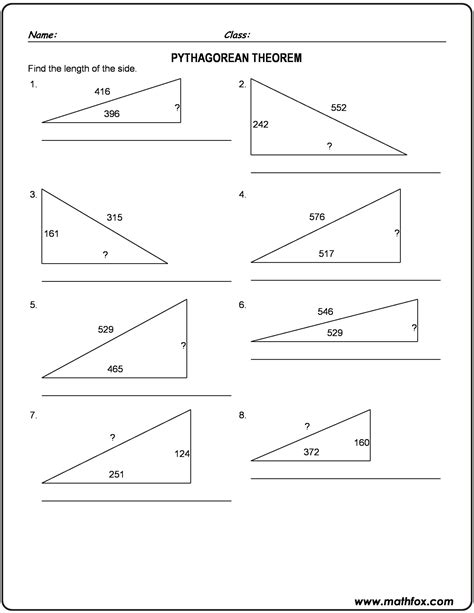 Practice Pythagorean Theorem Worksheets