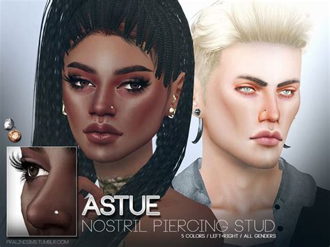 Pralinesims' Astue Nostril Piercing Studs | Sims 4 piercings, Nose ...