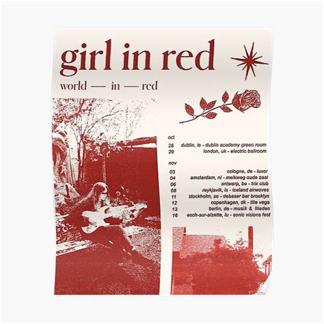 "Girl in red tour" Poster for Sale by bailey036 | Redbubble