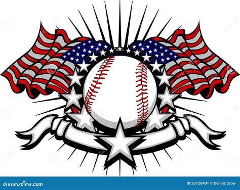 Baseball Vector Template with Flags and Stars Stock Vector ...