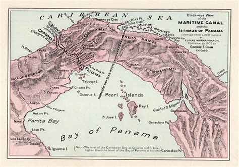 ANTIQUE PANAMA CANAL ZONE MAP This is an antique map of the Panama ...