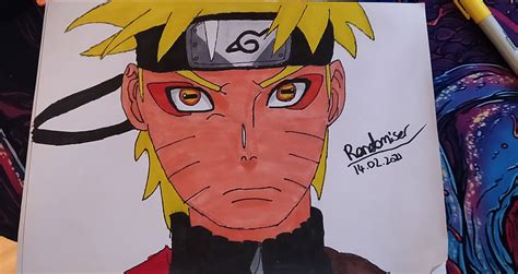 My drawing of sage mode naruto : r/Naruto