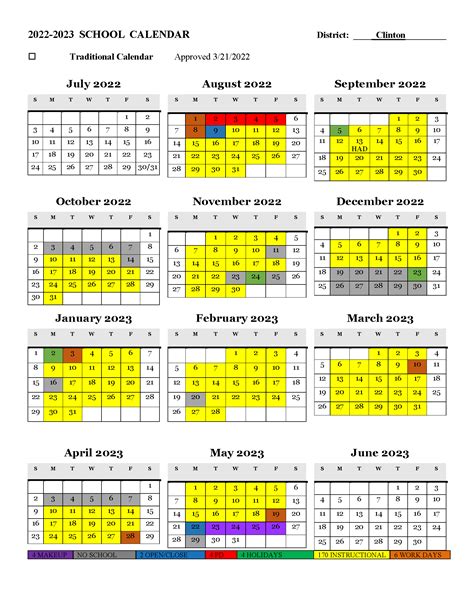 Clinton County Schools Calendar 2023 and 2024 - PublicHolidays.com