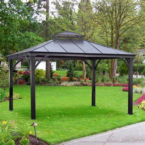 Sunjoy Marta 10 Ft. W x 12 Ft. D Metal Permanent Gazebo & Reviews | Wayfair