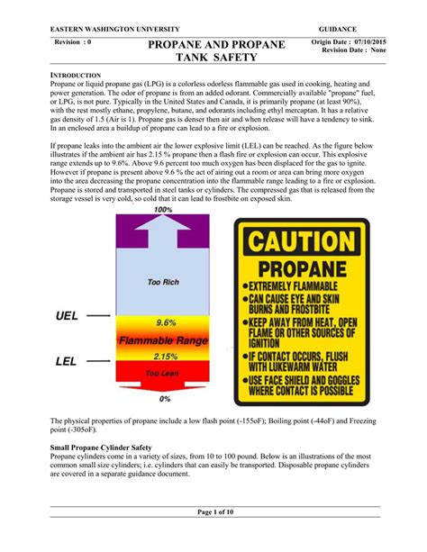 propane and propane tank safety - EWU