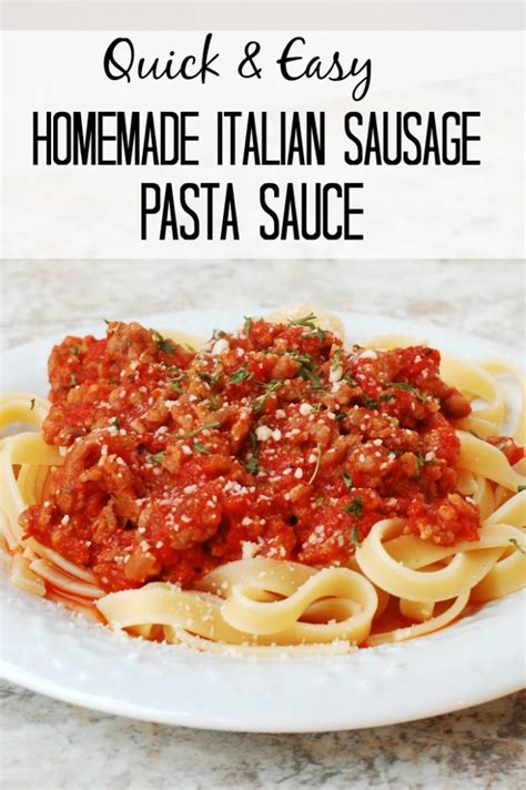 Quick and Easy Homemade Italian Sausage Pasta Sauce - Eat at Home