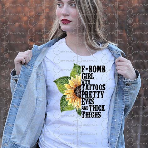 F-bomb Girl F-bomb Girl Png Tattoos and Thick Thighs Funny - Etsy