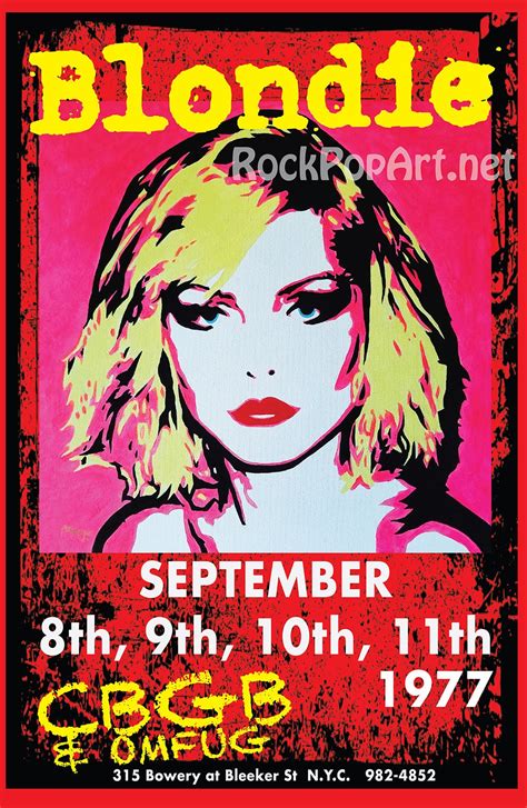 BLONDIE Debbie Harry CBGB NYC Poster 1977 Re-imagines the Original ...