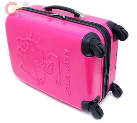 Sanrio Hello Kitty Luggage Trolley Bag ABS 20" Hard Case Emblems Hot Pink | eBay