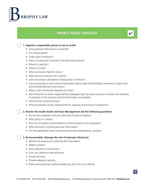 Privacy Ready Checklist by BrophyLaw - Issuu